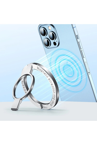 Choice Silver Magnetic Ring Phone Stand series Alloy Desk Buckle Holder Magsa...