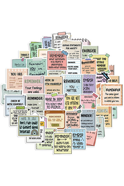 Choice ٥٠ قطعة من ملصقات الصحة النفسية، ملصقات تذكيرية للكمبيوتر المحمول وزجا...