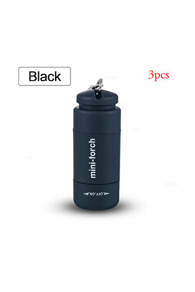 Choice 3pcs Black Pocket Keychain Flashlight Waterproof Outdoor Hiking Campin...