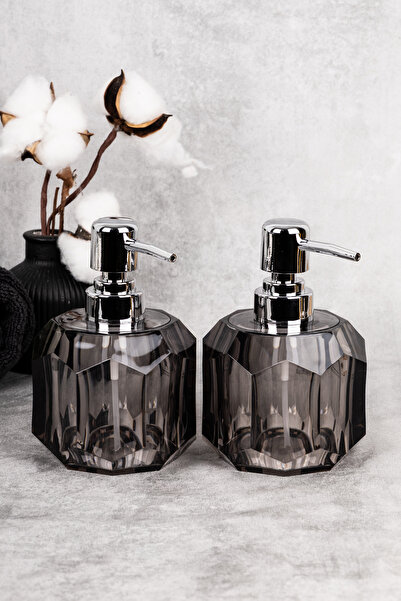 dnshome 2'li Sıvı Sabunluk Seti 300 ml Elmas Desenli Modern Akrilik Sabunluk ...