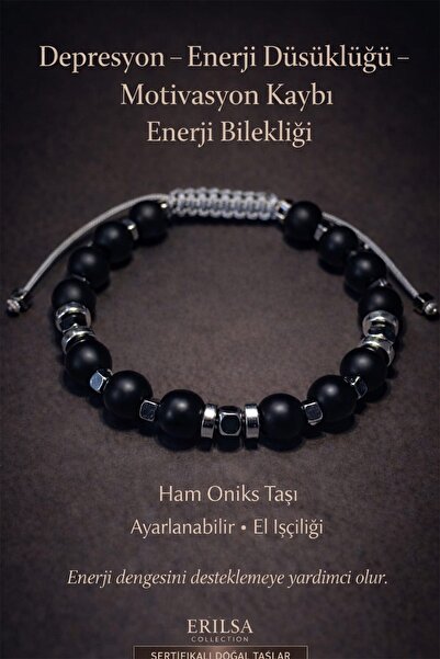 Erilsa Certified Gray Energy Balance Bracelet – Raw Onyx - Terahertz Stone Ad...