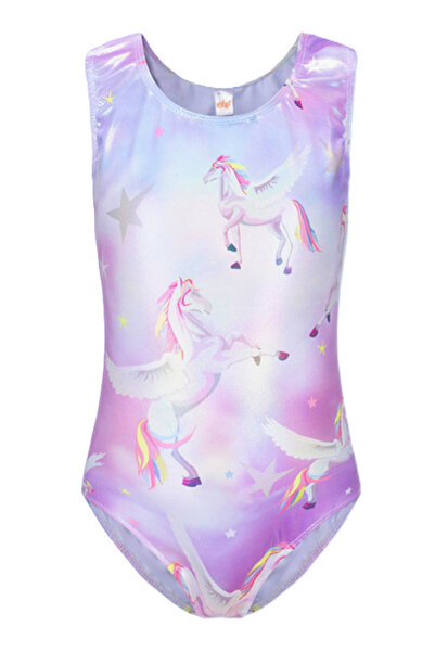 OEM One-piece gymnastics suit for girls 10 years old, winged horses