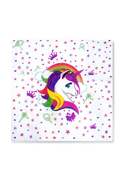 Story مناديل ورقية مقاس 33×33 سم، طبقتين، بنقشة وحيد القرن، عبوة من 20 قطعة