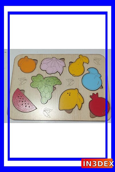 İN3DEX لعبة ألغاز الفواكه الخشبية التعليمية