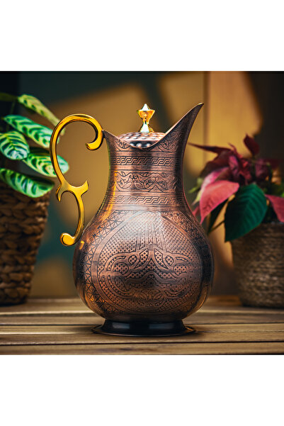 ARANA Copper Jug Bull Jug Antique Brown 2.5 Liters