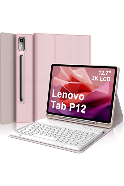 m.tk moveteck Lenovo Tab P12 12.7 Inch Compatible Tablet Case with Keyboard B...