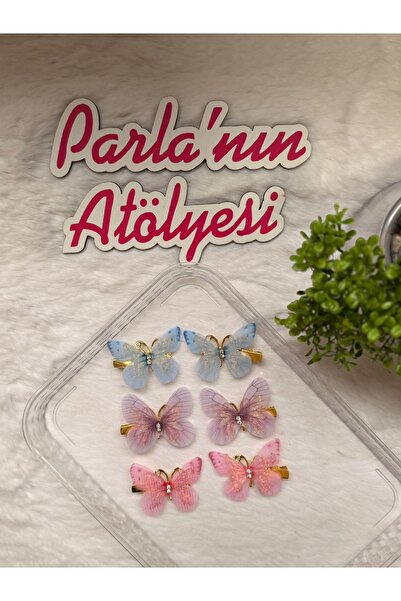 SOFT Набір з 3-х застібок-метеликів з крокодиловою застібкою