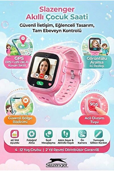 Slazenger Sim Kartlı Akıllı Çocuk Saati | GPS Takip, Görüntülü, Sesli ve Acil...