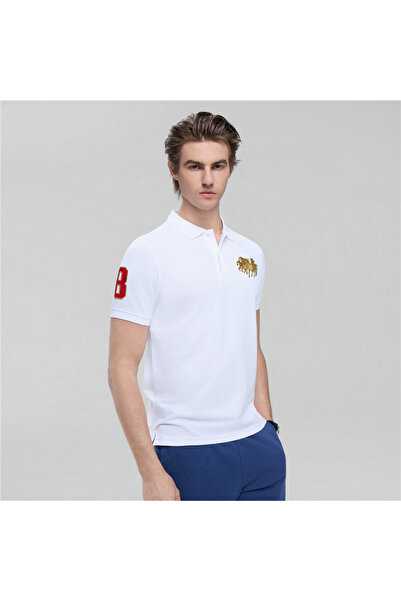 Giordano قميص بولو رجالي قصة ضيقة LNY مطرز من الليكرا بيكيه