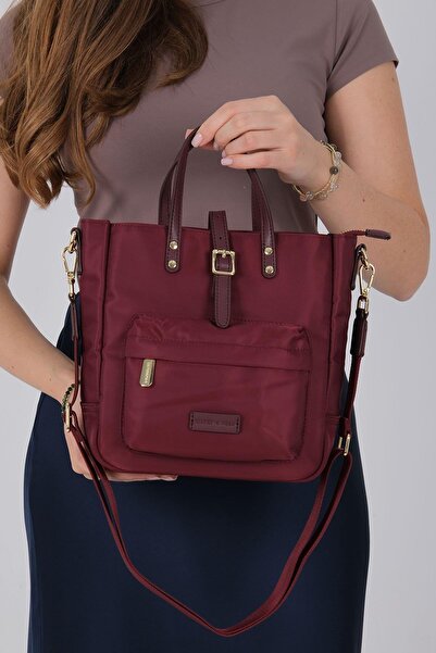 Silver Polo Silver & Polo Sp1218 Women's Handbag Claret Red