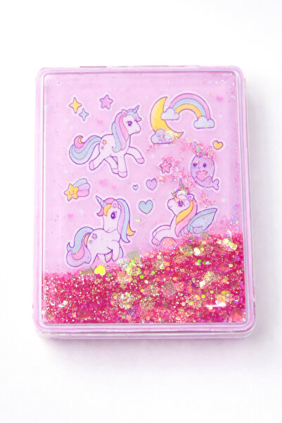 MakeWell Unicorn Figürlü Sulu Akışkan Simli Çift Taraflı Büyüteçli cep Makyaj...