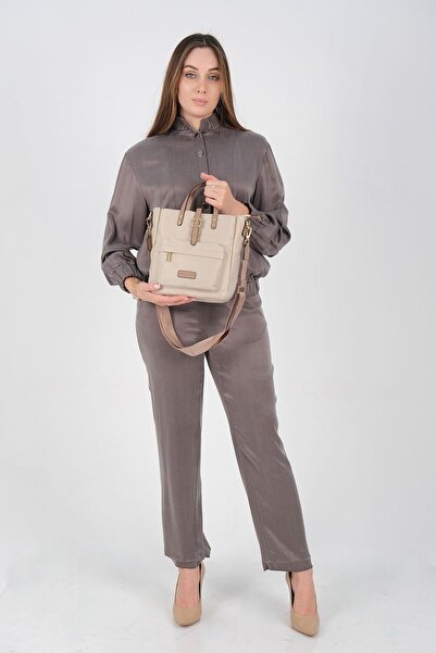 Silver Polo Silver & Polo Sp1218 Women's Handbag Beige-Sand