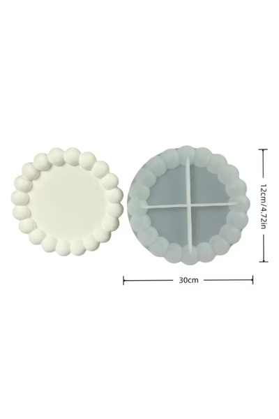 HOBİFLEX SİLİKON KALIP TAŞ TOZU İTHAL DEKORATİF BUBBLE KÜÇÜK TABAK KALIBI MUM...