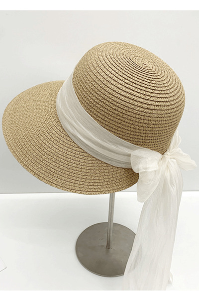 PriStyle Palarie Eleganta de Vara din Paie pentru Femei, cu Panglica, PriStyle®