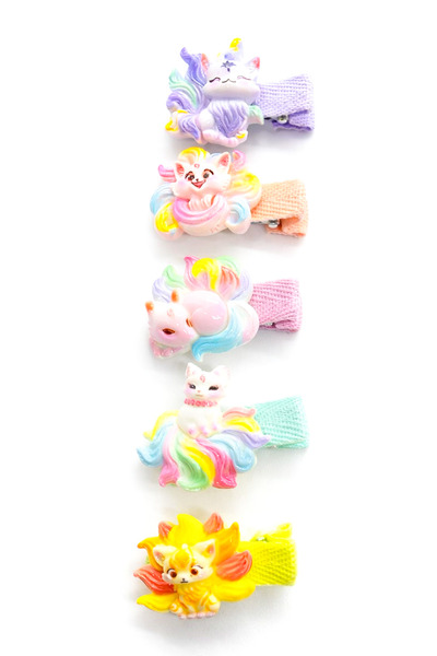 MakeWell Παιδικές φουρκέτες με χρωματιστά χαρακτήρες Hello Kitty Kuromi