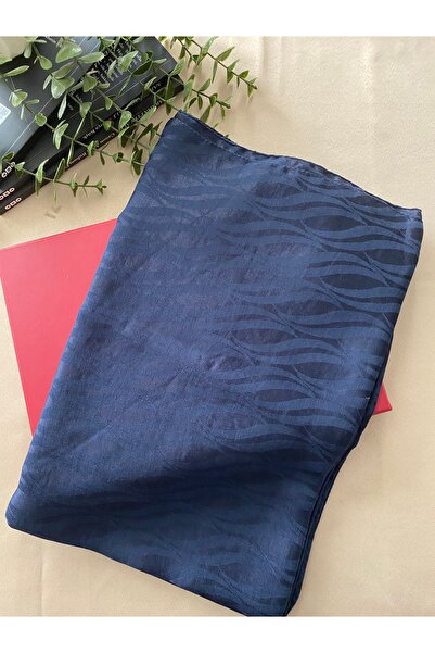 MİNELEŞARP34 Mineleşarp Wave Pattern Cotton Jacquard Navy Blue Color
