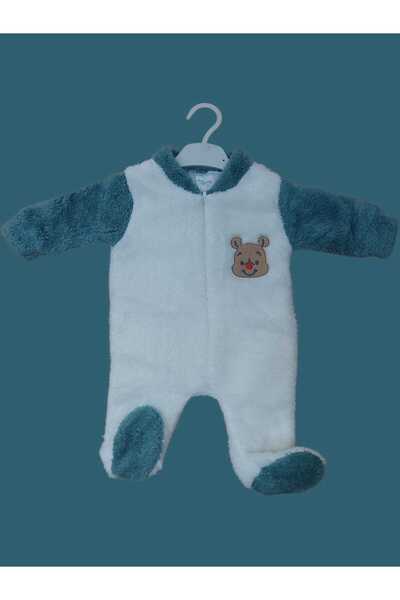 OEM Salopeta bebe din cocolino, Alb-Bleumarin