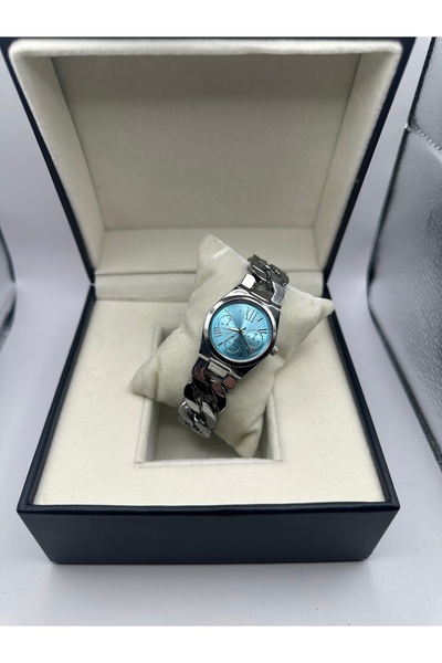 QUARTZ Round Case Thick Chain Women's Wristwatch in Gift Box