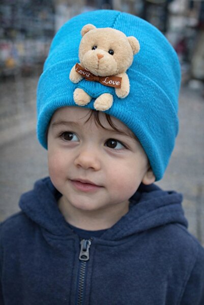 luwian Bear Beanie (Adult Beanie with teddy bear figure) Winter Colorful Beanie