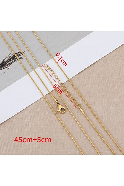 Choice مجموعة من 5 سلاسل ذهبية اللون من الفولاذ المقاوم للصدأ بطول 45 سم على ...