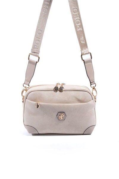 Silver Polo Silver & Polo Sp1094 Women's Crossbody Bag Suede Beige-Sand