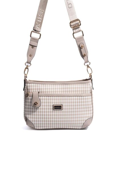 Silver Polo Silver & Polo Sp1160 Women's Crossbody Bag Plaid Line Square Sand...