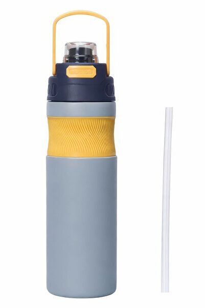 Weather Forecast 316 L Steel Gray 580 ml Flask with Straw and Handle Water Bo...