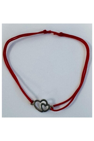 Crocodileskids Adjustable Cord Bracelet, 925 Silver, Two Hearts, 0.5 g, Leski...