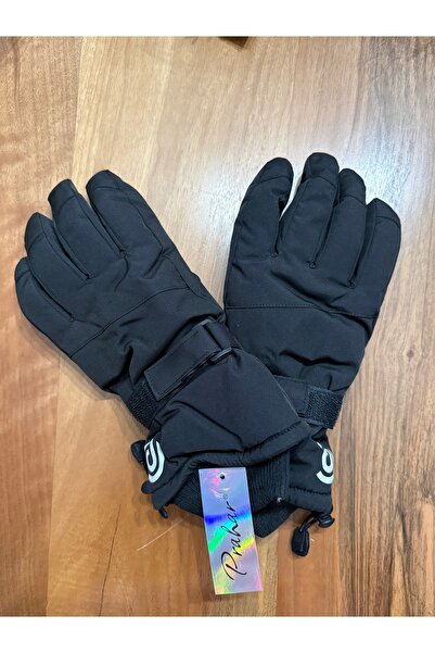 Blotch Waterproof Black Color Lined Adult Size Ski and Snow Gloves