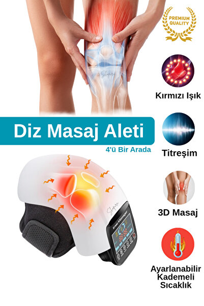 Shopura Profesyonel 3D Akıllı Diz Masaj Aleti - Isıtmalı Titreşimli Kırmızı I...