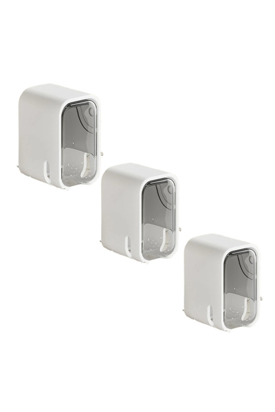 Choice 3pcs-Gray 2PCS Toothbrush Holder Flip-top Wall Mounted Toothbrush Rack...