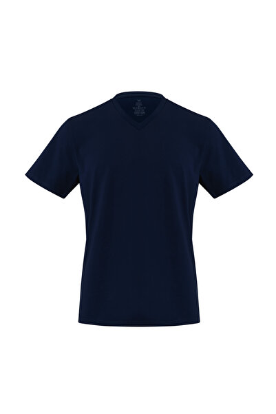 Store 100% Cotton V-Neck Slim Fit Basic Men's T-Shirt