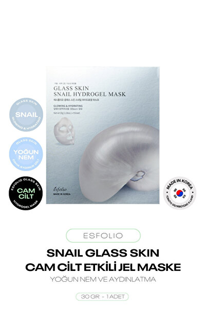 Esfolio Salyangoz Özü İçeren Cam Cilt Hidrojel Maske Glass Skin Snail Hydroge...