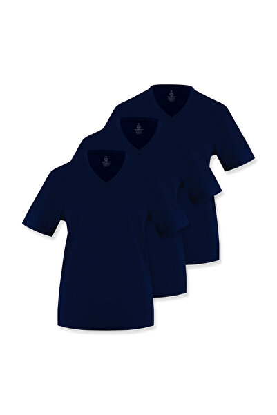 Store (Pack of 3) 100% Cotton V-Neck Slim Fit Basic Women's T-Shirt