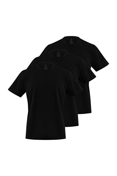 Store (Pack of 3) 100% Cotton V-Neck Slim Fit Basic Men's T-Shirt