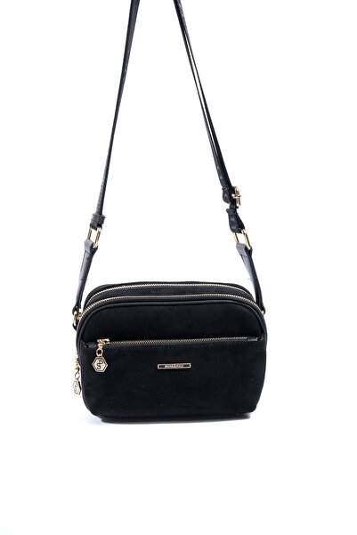 Silver Polo Silver & Polo Sp1162 Women's Crossbody Bag Suede Black