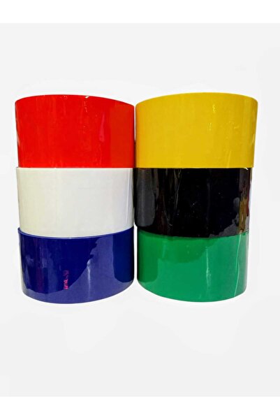 izmir yazici servis Renkli Koli Bantı Seti 6 Renk 6 Lı Set 45x40 Mm. Siyah Be...