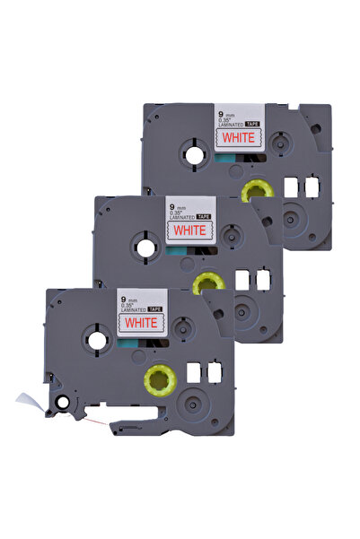 G Print Pack of 3 compatible Brother TZe-222 label tape, 9 mm, red on white b...