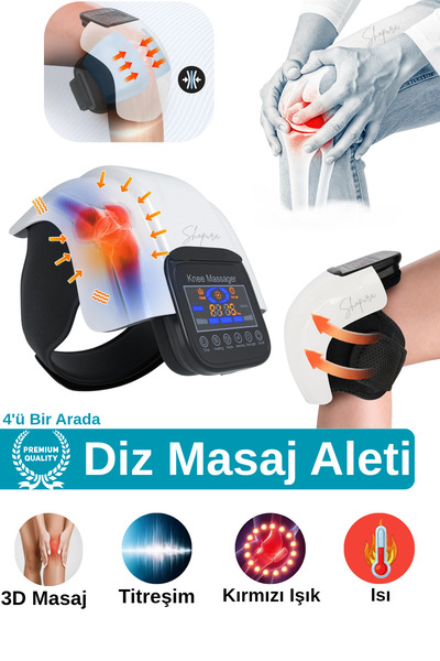 Shopura PREMIUM Isıtmalı Diz Masaj Aleti Titreşimli Kırmızı Işık Terapisi