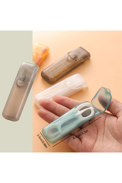 Choice 1pc Brown style C Portable Plastic Toothpick Case - Clear Toothpick Ho...