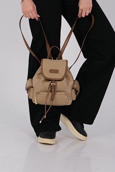 Silver Polo Silver & Polo Sp1207 Women's Backpack Mink-Camel