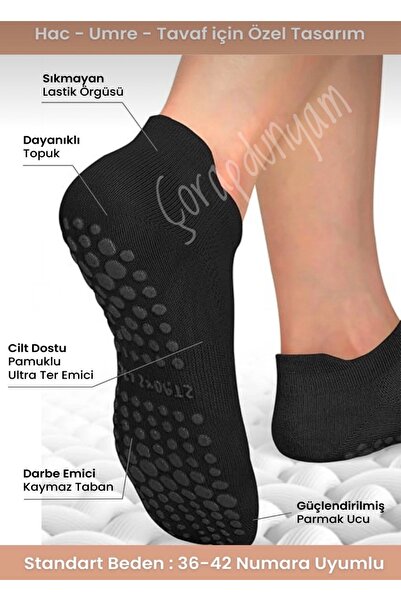 çorapdunyam Non-Slip Comfortable Breathable Booties Socks for Hajj Umrah Tawa...