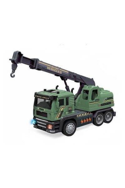 OEM Camion cu macara, sunete, lumini, 32 cm, verde