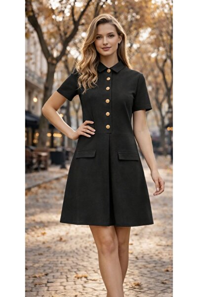 COLORDS Women's Buttoned Pleated Detail Dress