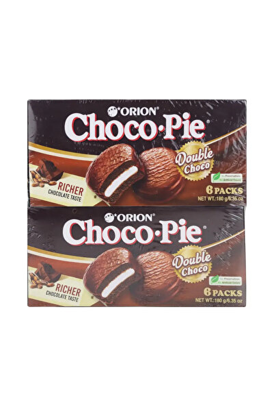 Orion Choco Pie Double Choco Cookie Biscuit- Pack of 2 x 180 gm