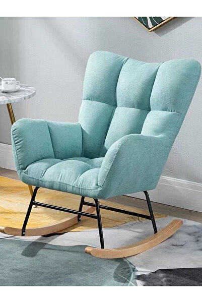 OEM Rocking Chair for Relaxation with Velvety Material, Durable Metal Frame