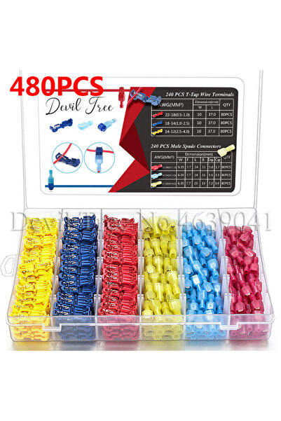 Choice5 480 قطعة مع علبة، موصلات أسلاك قابلة للانكماش الحراري من WOZOBUY، غلا...