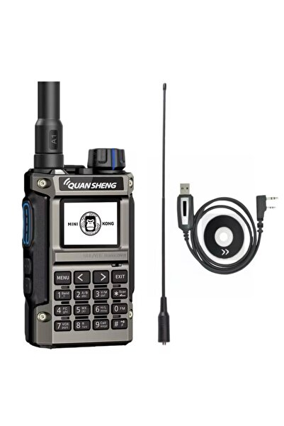 QUANSHENG 1400mh. Yeni mini dev telsiz. UV-K1(8) mini kong uv k1 (8) ANTEN VE...