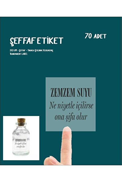 Hsn Zemzem Gift Bottle Label Transparent Sticker 70 Pieces in Sheet Form