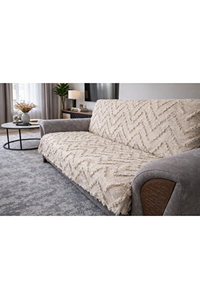 ÖZDAĞ HOME CONCEPT Chenille 3-Seat Sofa Cover |   Non-Slip Textured, Soft Che...